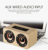 6W Wooden Bluetooth Speaker Portable Stereo HiFi Speakers TF Play Hand Free Call AUX Input Super Bass Loudspeaker Dual Subwoofer Aimak Store