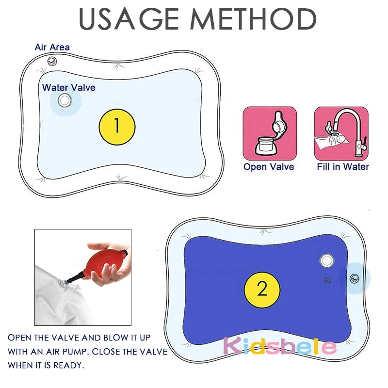 Baby Water Play Mat Tummy Time Toys For Newborns Playmat PVC Toddler Fun Activity Inflatbale Mat Infant Toys Seaworld Carpet Aimak Store