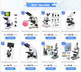 40-6000X HD Optical Biological Microscope High Magnification With Abbe condenser Middle school university Lab Teaching Microsco Aimak Store