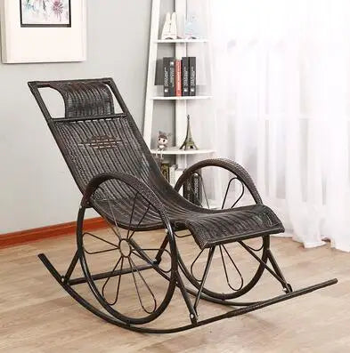 Summer Rocking Chair Recliner Rocking for Balcony Garden Leisure Relax Wicker Armchair Lazy Chair Lounge Chair Home Furniture Aimak Store