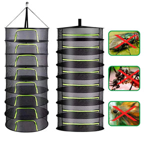2-8 Layers Drying Net For Herbs Fish Hanging Basket Folding Dry Rack Herb Vegetable Dryer Bag Mesh Flowers Buds Plants Organizer Aimak Store