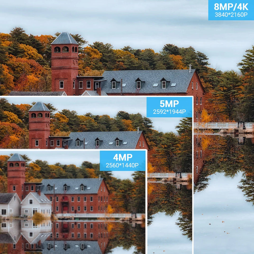 4K 8MP IP Camera 5MP Waterproof Outdoor Camera Face Detection Two Way Audio Color Nightvision Home Surveillance XMeye H.265 Aimak Store