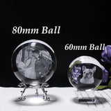 Photo Text Personalized Crystal Ball 2D Laser Engraving Pets Baby Family Picture Customized Glass Sphere Souvenir Birthday Gifts Aimak Store