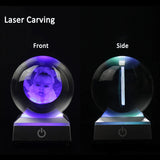 Photo Text Personalized Crystal Ball 2D Laser Engraving Pets Baby Family Picture Customized Glass Sphere Souvenir Birthday Gifts Aimak Store