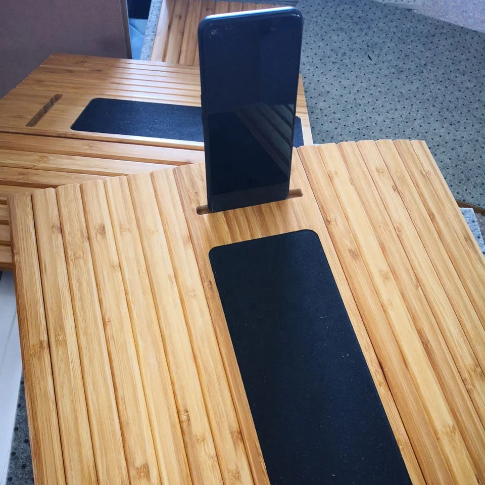 Bamboo Wood Sofa Arm Tray for Couch Flexible Sofa Tray Couch arm Table Perfect for Drinks Snacks Remote Control or Phone Great Aimak Store