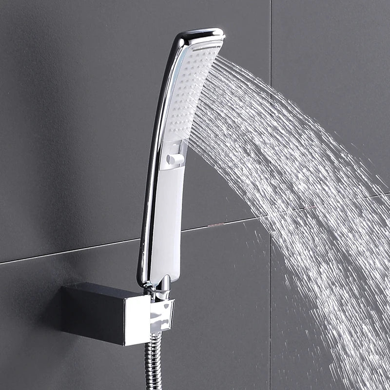 High Quality Bathroom Square ABS in Chrome Bathroom High Pressure Hand Shower Set With Shower & Hose Bathroom Accessories Aimak Store