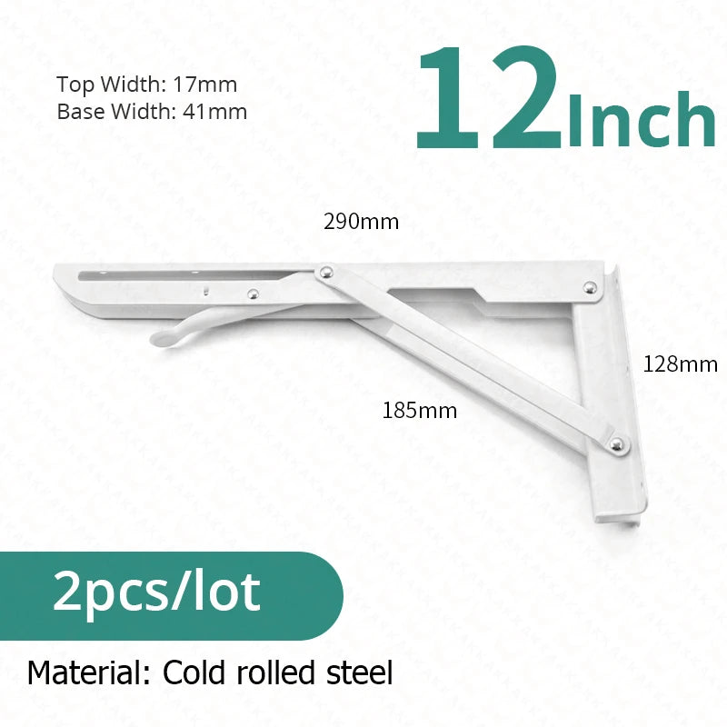 KAK 2pcs Folding Shelf Bracket Heavy Duty Stainless Steel Collapsible Shelf Bracket Hardware for Table Work RV Car Saving Space Aimak Store