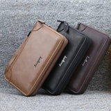 New Men Wallets Large Capacity Cell Phone Pocket Double Zipper Clutch Bag Passcard  Male Business Purse Aimak Store
