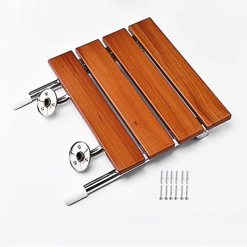 Wall Mounted Solid Wood Folding Stool Bathroom And Shower Chair Porch Shoe Changing Stool Relaxation Bathroom Folding Chair Aimak Store