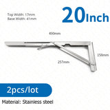 KAK 2pcs Folding Shelf Bracket Heavy Duty Stainless Steel Collapsible Shelf Bracket Hardware for Table Work RV Car Saving Space Aimak Store