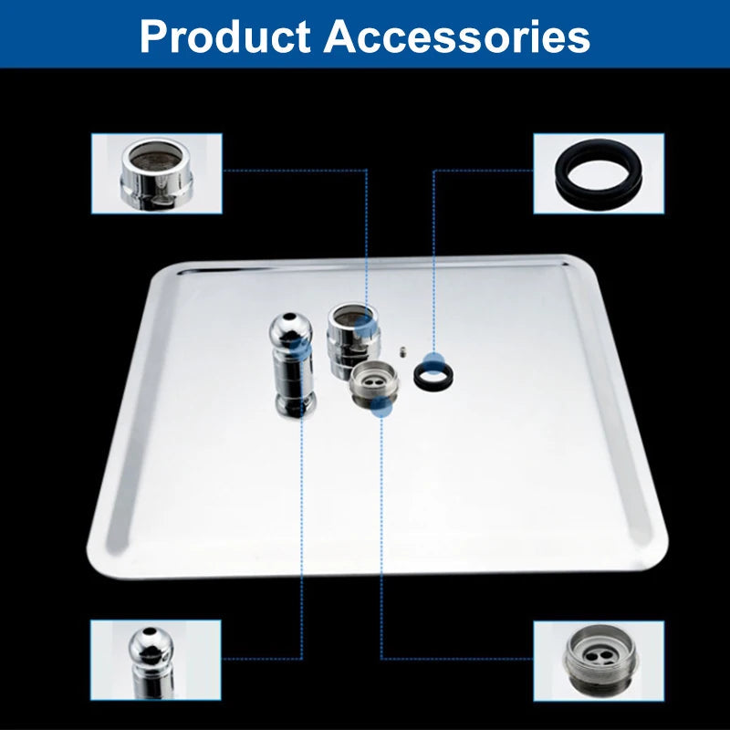 8/10/12 Inch Ultra-thin Wall Mount Rainfall Shower Head With 16inch Stainless Steel Shower Arm 150cm ABS Hose Bathroom Hardware Aimak Store