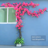 Artificial Flower Rattan Tree Vine Bougainvillea Floral Wall Plants Tree Wedding Christams Party Festival Outdoor Garden Decor Aimak Store