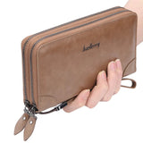 New Men Wallets Large Capacity Cell Phone Pocket Double Zipper Clutch Bag Passcard  Male Business Purse Aimak Store
