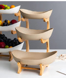 Living Room Home Three-layer Plastic Fruit Plate Snack Dish Creative Modern Dried Fruit Basket Candy Cake Stand Bowl New Style Aimak Store