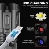 Portable LED Flashlight USB Rechargeable Pocket Flashlight Waterproof Torch with Output Power Bank Function for Camoping Hiking Aimak Store