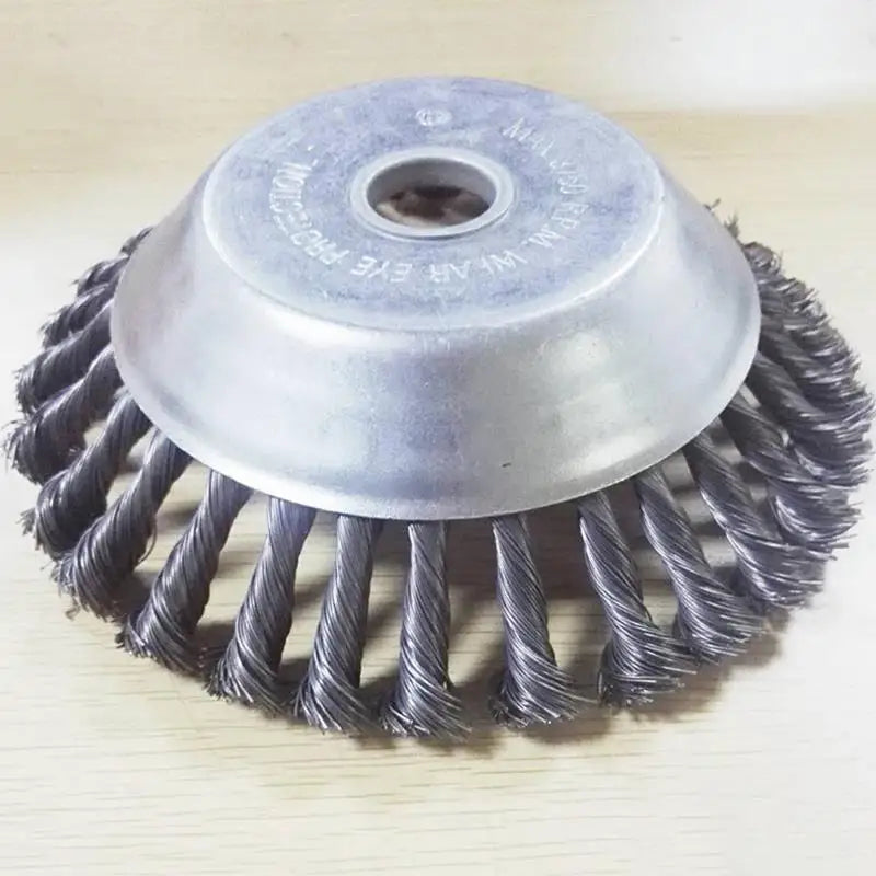 Steel Wire Wheel Garden Weed Brush Lawn Mower Grass Eater Trimmer Brush Cutter Tools Garden Grass Trimmer Head Weed Brush Aimak Store
