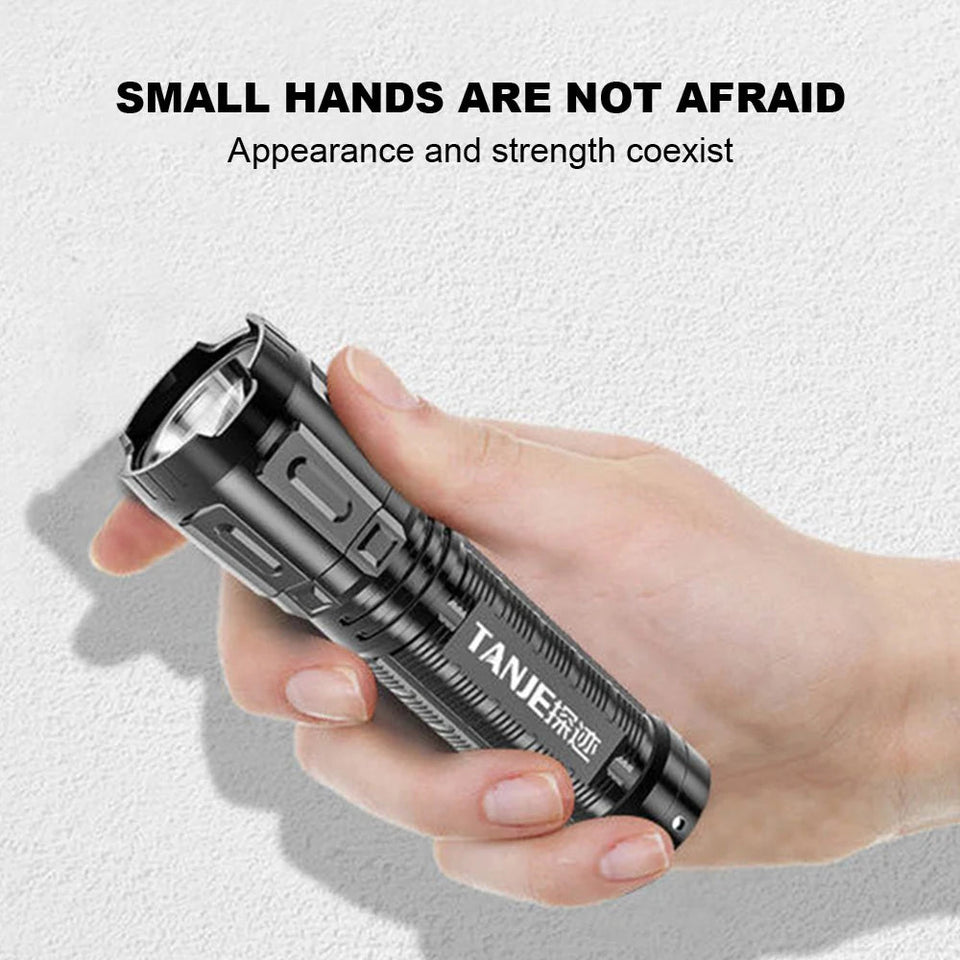 Portable LED Flashlight USB Rechargeable Pocket Flashlight Waterproof Torch with Output Power Bank Function for Camoping Hiking Aimak Store