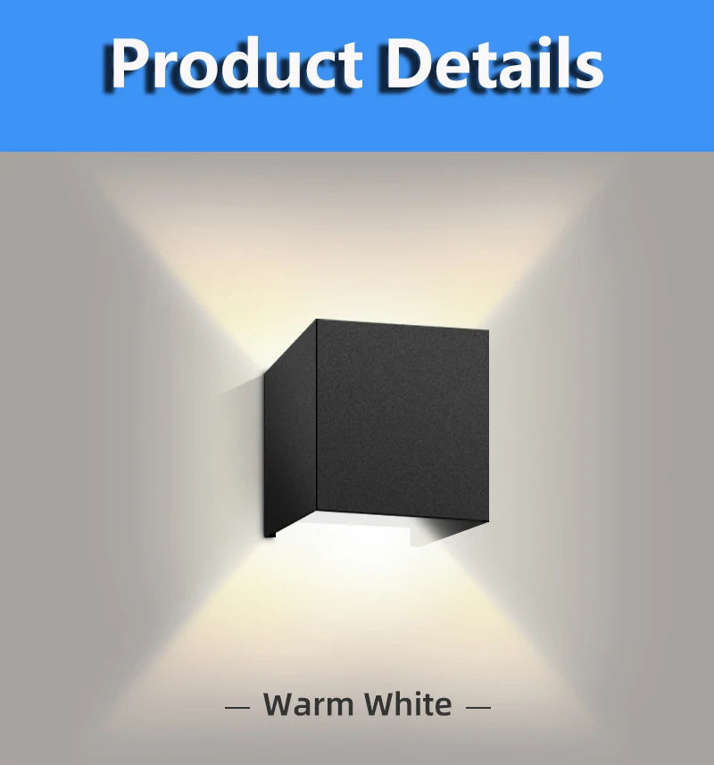 Outdoor Wall Lamp IP65 Waterproof Garden Lighting AC86-265V Exterior Wall Light Living Room Stair Porch Light Home Decor Fixture Aimak Store