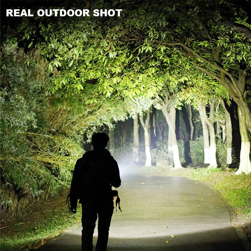 Portable LED Flashlight USB Rechargeable Pocket Flashlight Waterproof Torch with Output Power Bank Function for Camoping Hiking Aimak Store