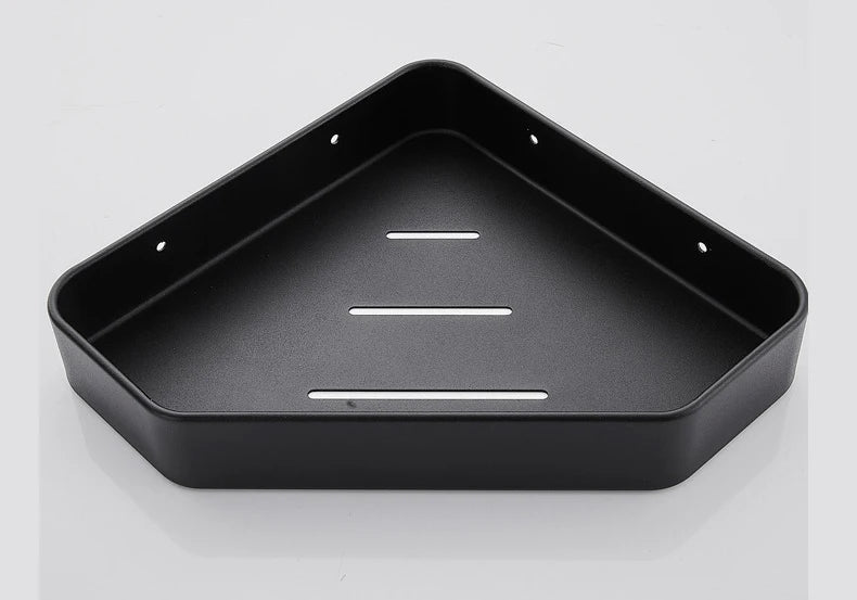 Bathroom Shelf Corner Space Aluminum Bathroom Triangle Basket Shower Room Storage Rack Wall Mounted Black/Matte/Grey Aimak Store