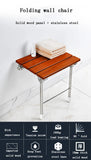 Wall Mounted Solid Wood Folding Stool Bathroom And Shower Chair Porch Shoe Changing Stool Relaxation Bathroom Folding Chair Aimak Store