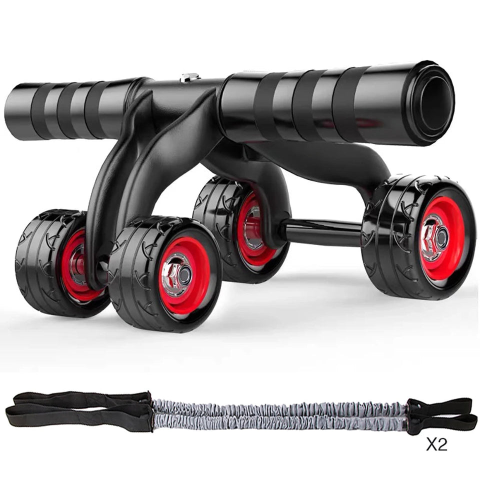 4-Wheel Abdominal Roller Muscle Trainer Home Fitness Ab Rollers Workout Aimak Store