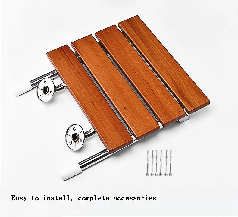 Wall Mounted Solid Wood Folding Stool Bathroom And Shower Chair Porch Shoe Changing Stool Relaxation Bathroom Folding Chair Aimak Store