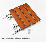 Wall Mounted Solid Wood Folding Stool Bathroom And Shower Chair Porch Shoe Changing Stool Relaxation Bathroom Folding Chair Aimak Store