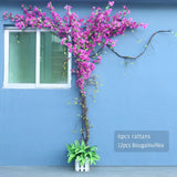 Artificial Flower Rattan Tree Vine Bougainvillea Floral Wall Plants Tree Wedding Christams Party Festival Outdoor Garden Decor Aimak Store