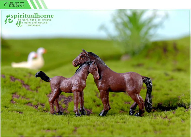 Farm PVC Craft Gift Landscape DIY plastic animal decoration farmer Horse Cow Animal miniature figurines Modern Home Decoration Aimak Store