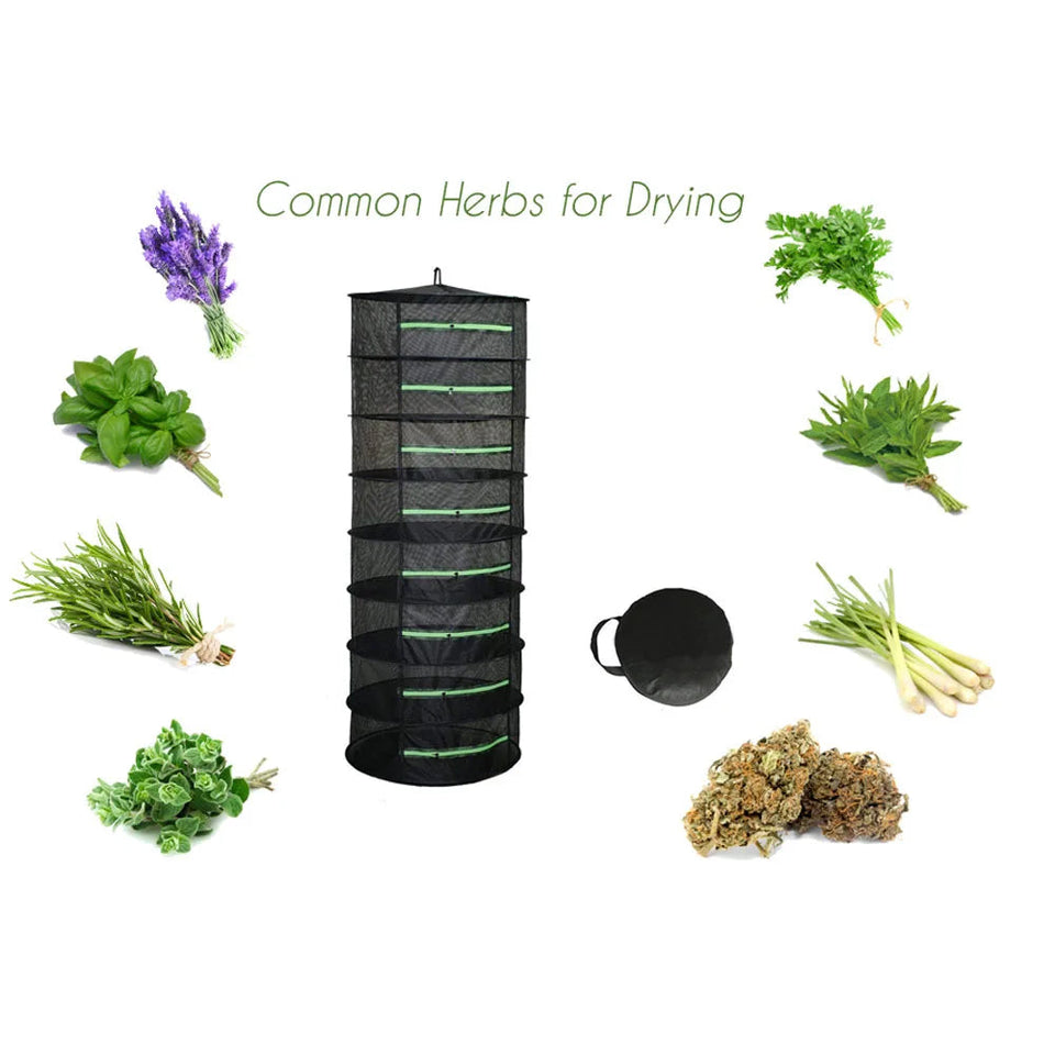 2-8 Layers Drying Net For Herbs Fish Hanging Basket Folding Dry Rack Herb Vegetable Dryer Bag Mesh Flowers Buds Plants Organizer Aimak Store