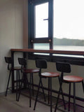 American Style Iron Bar Chair Coffee Shop Milk Tea Shop High Chairs Retro Backrest Seat Solid Wood Sitting Face Counter Stool Aimak Store