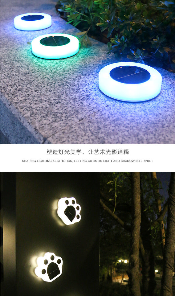 Outdoor Solar Powered Garden Cat Paw Lawn Lights Solar Cute Cat Paw Ground Lamps LED Cat Paw Scene Light Landscape Light Aimak Store