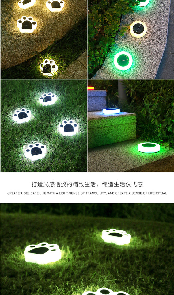 Outdoor Solar Powered Garden Cat Paw Lawn Lights Solar Cute Cat Paw Ground Lamps LED Cat Paw Scene Light Landscape Light Aimak Store