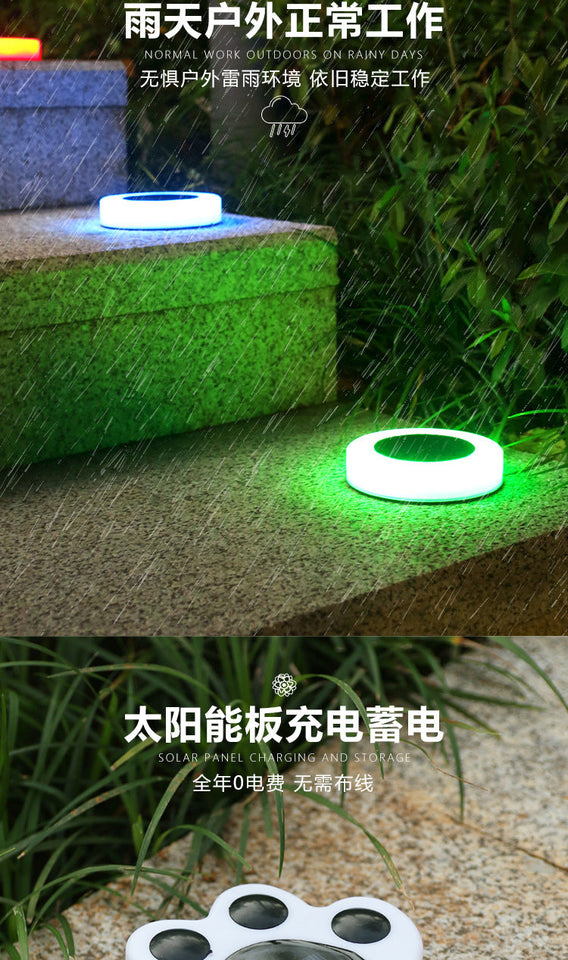 Outdoor Solar Powered Garden Cat Paw Lawn Lights Solar Cute Cat Paw Ground Lamps LED Cat Paw Scene Light Landscape Light Aimak Store
