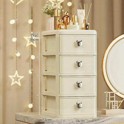 Stackable Desktop Storage Box with Dustproof Drawer Office Desk Storage Box Cosmetic Box Stationery Supplies Debris Storage Rack
