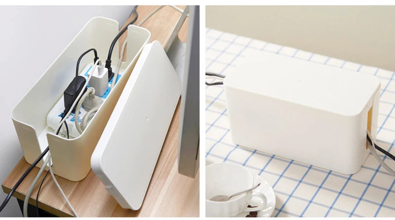 Cable Storage Box Wooden Power Line Storage Case Dustproof Charger Socket Organizer Wire Case Home Cable Winder Organizer Aimak Store