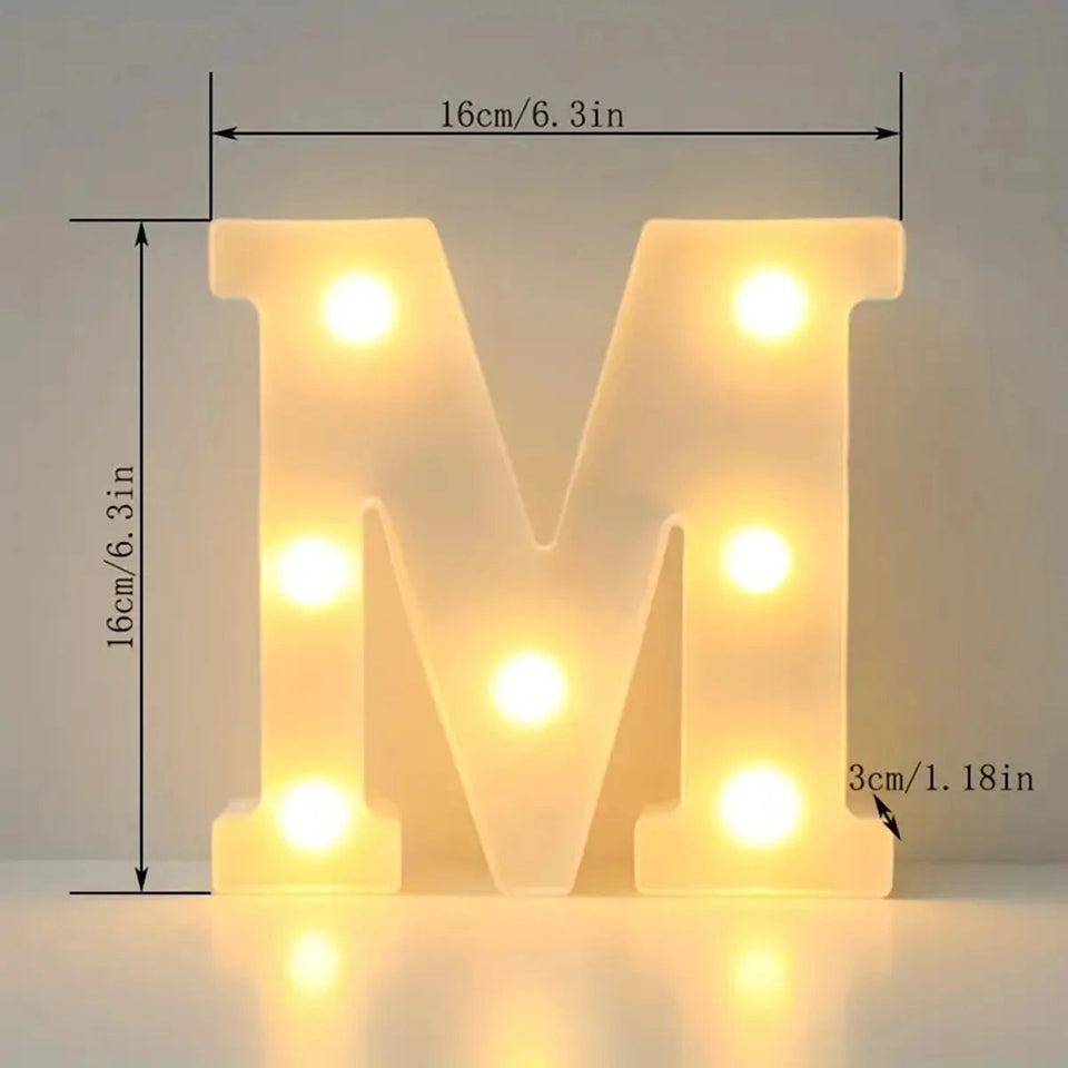 1pc White Decorative Led Light Up 6.3'' Number Letters Sign Night Lights Marquee For Home Wedding Party Birthday Christmas Decor Aimak Store