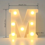 1pc White Decorative Led Light Up 6.3'' Number Letters Sign Night Lights Marquee For Home Wedding Party Birthday Christmas Decor Aimak Store