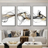 3 Nordic Luxury Ribbon Abstract Wall Art Landscape Modern Poster Print Picture Living Room Home Decorative Painting Aimak Store