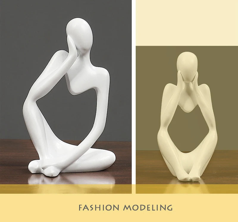 3pcs/set Abstract Thinker Statue Resin Sculpture Micro Thinker Figure European Office Home Decoration Accessories Aimak Store