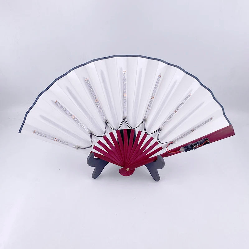 Luminous Folding LED Fan Dancing Light Fan Flashing For Night Music Show Rave Festival Accessories Glowing In The Dark Party Aimak Store