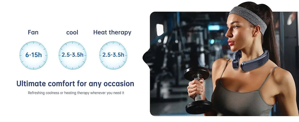 2025 Upgrade new semiconductor refrigeration neck fan, intelligent digital display, cold and hot dual-purpose bladeless fan Aimak Store