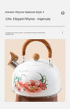 3L Whistling Kettle Teapot Floral Enameled Universal Teapot Water Kettle Large Capacity Thickened Coffee Pot Aimak Store