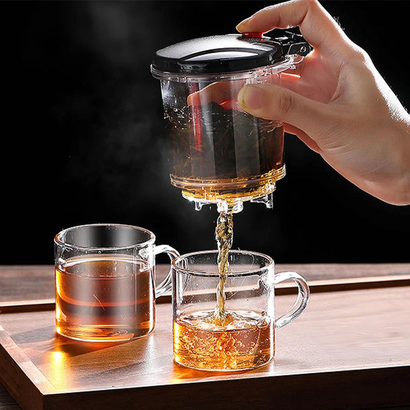 Heat Resistant Glass Teapot Flower Tea Kettle with Strainer Infuser Kung Fu Teaware Puer Oolong Pot with Handle for Home Use Aimak Store