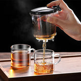 Heat Resistant Glass Teapot Flower Tea Kettle with Strainer Infuser Kung Fu Teaware Puer Oolong Pot with Handle for Home Use Aimak Store