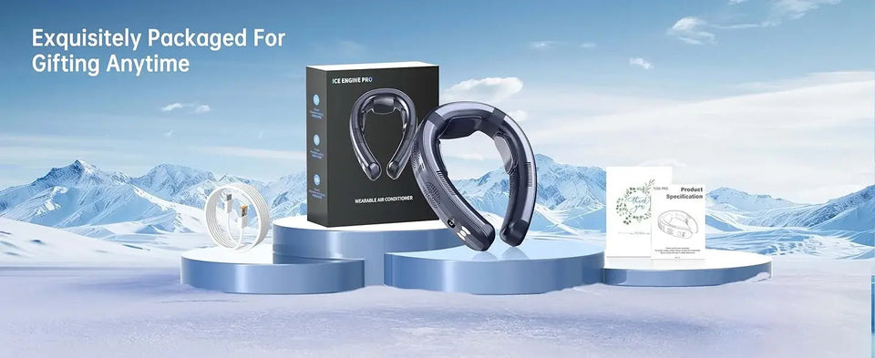 2025 Upgrade new semiconductor refrigeration neck fan, intelligent digital display, cold and hot dual-purpose bladeless fan Aimak Store