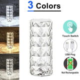 3/16 Colors Crystal Rose Table Lamp LED Rose Light Decoration Remote Control Romantic Diamond Atmosphere Light USB Night Light Aimak Store
