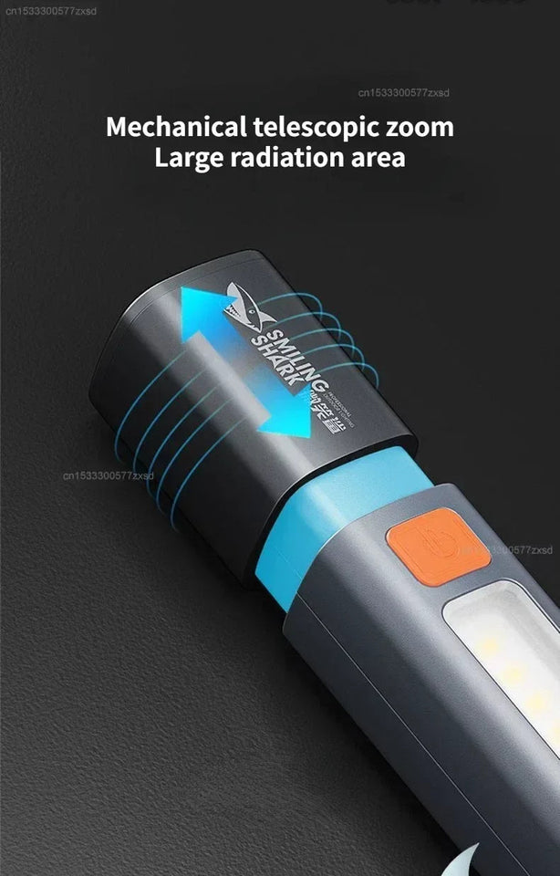 Xiaomi  flashlight Outdoor Flashlight Portable Strong Light Variable Focus with Floodlight Side Lights Long Range Rechargeable Flashlight Aimak Store