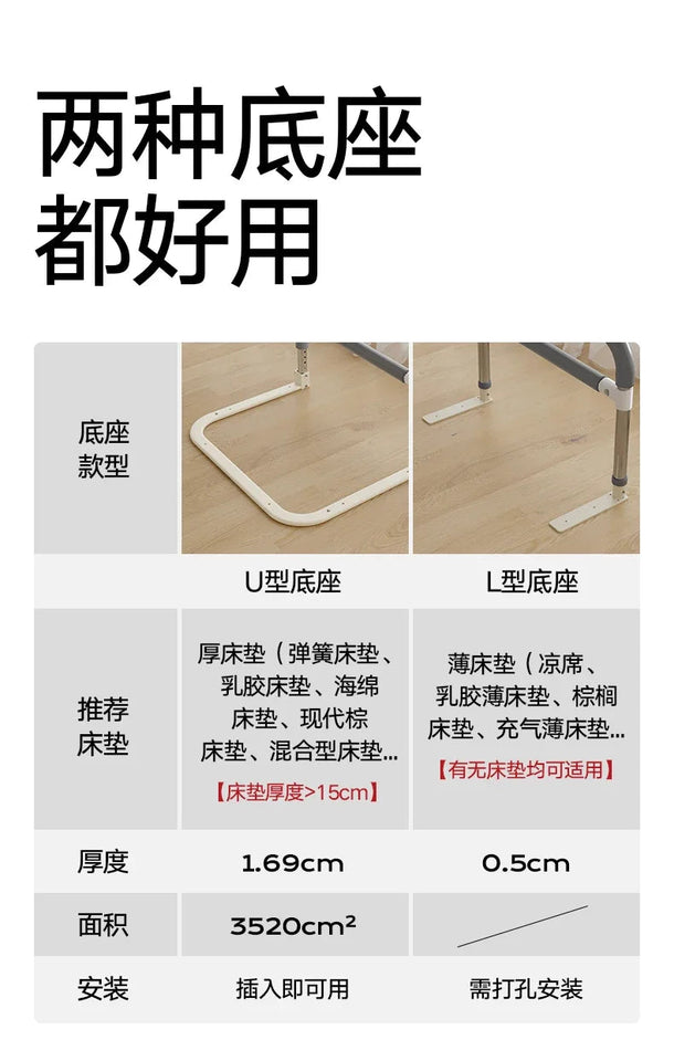 Elderly Bedside Assist Foldable Handrail Anti-Fall Bed Grip Four-Level Adjustable Barrier Convenient Safety Support Aimak Store